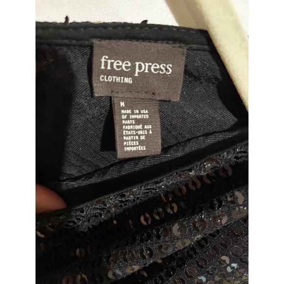 Free Press Black Sequins Sexy Mini Party‎ Dress Crisscross Sz M Cocktail formal - Picture 4 of 7